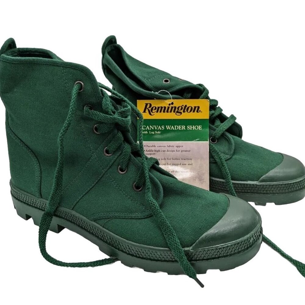 NEW Remington 16202 Green Canvas Wader Shoes Lug Soles Mens Sz 12 (16202)